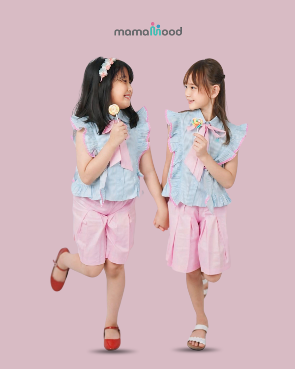 Beau Stripe Set / Baju Stripe Anak / Baju Anak Casual - Image 4