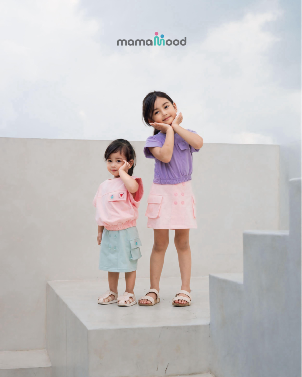 Emillia Skirt/ Rok Cargo Anak/ Rok Anak Bahan Baby Terry